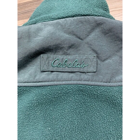 Vintage Cabela's  Outdoor Gear Full Zip Fleece Jacket Size M Green - Picture 7 of 7